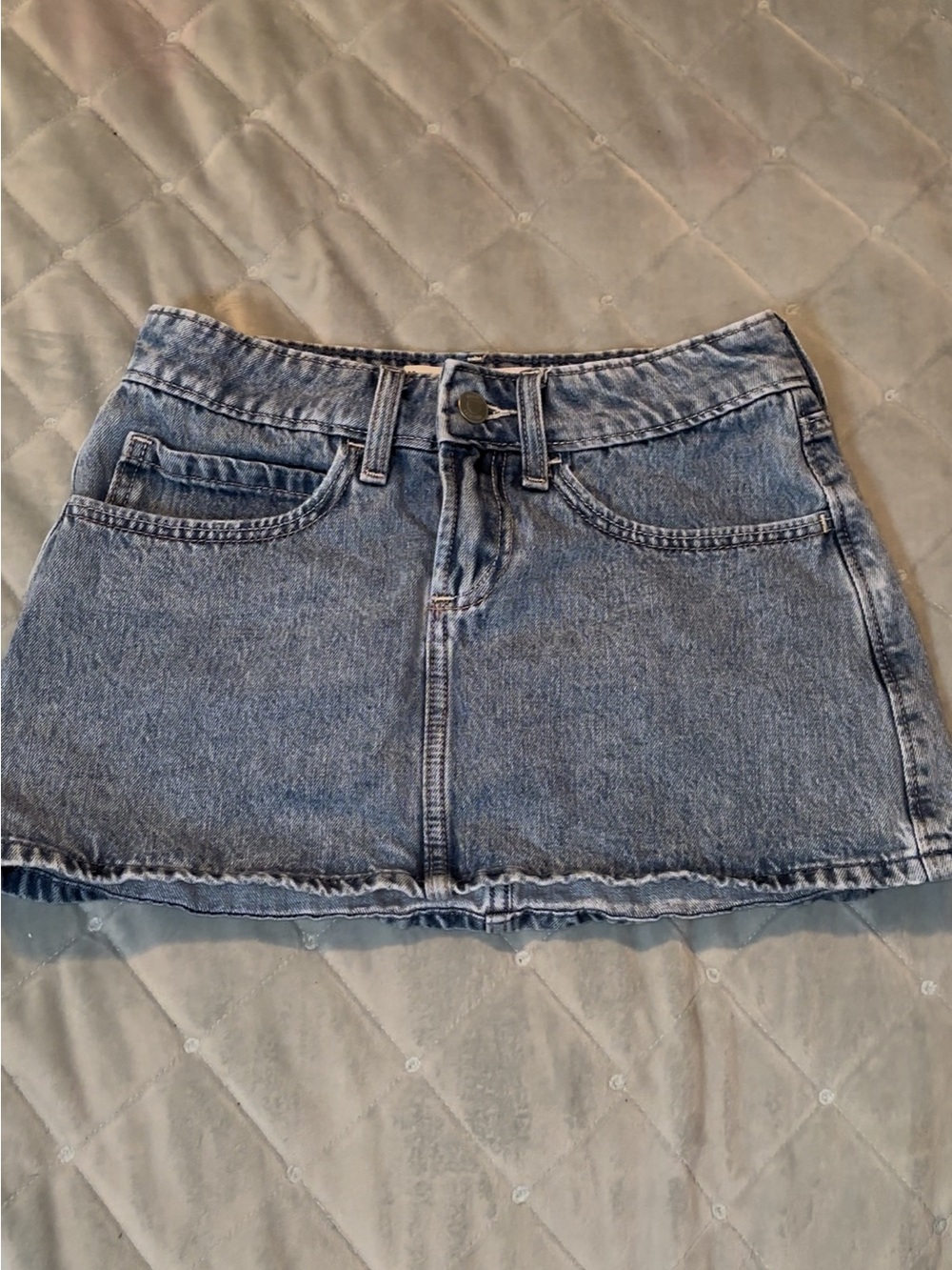 Hollister Light Blue Denim Mini Skirt